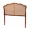 Baxton Studio Leandra Classic and Traditional Ash Walnut Finished Wood King Size Headboard with Rattan 238-12667-ZORO - alternate 1